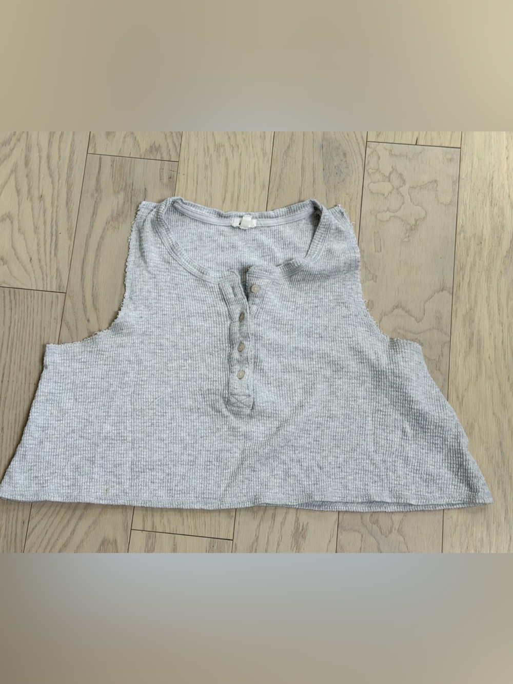 aerie Light Heather Gray Knit Cropped Tank